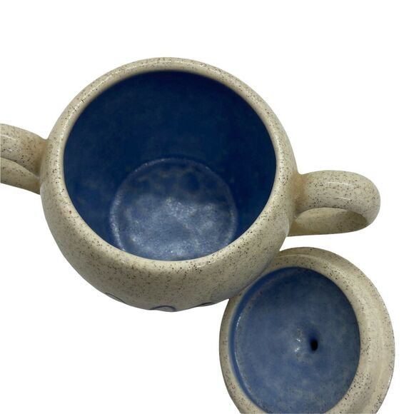 Sugar Bowl Retro Chic Arner’s White Blue Ceramic Sweet Little Kitchen Art Decor - Picture 7 of 15